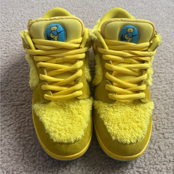 Yellow Kids Shoes with Bear Logo - Picture 1 of 5